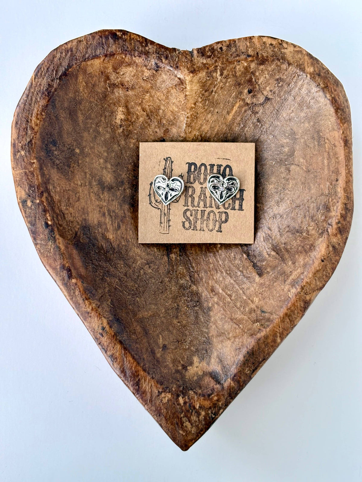 Western Heart, Spade, Clover, Diamond Stud Earrings