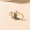 Wild Step Boot adjustable ring for Women with engraved boot centerpiece for premium western wear