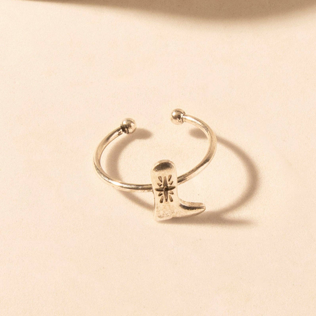 Honky Tonk Boot adjustable Ring for Women with boot charm detail for everyday western wear