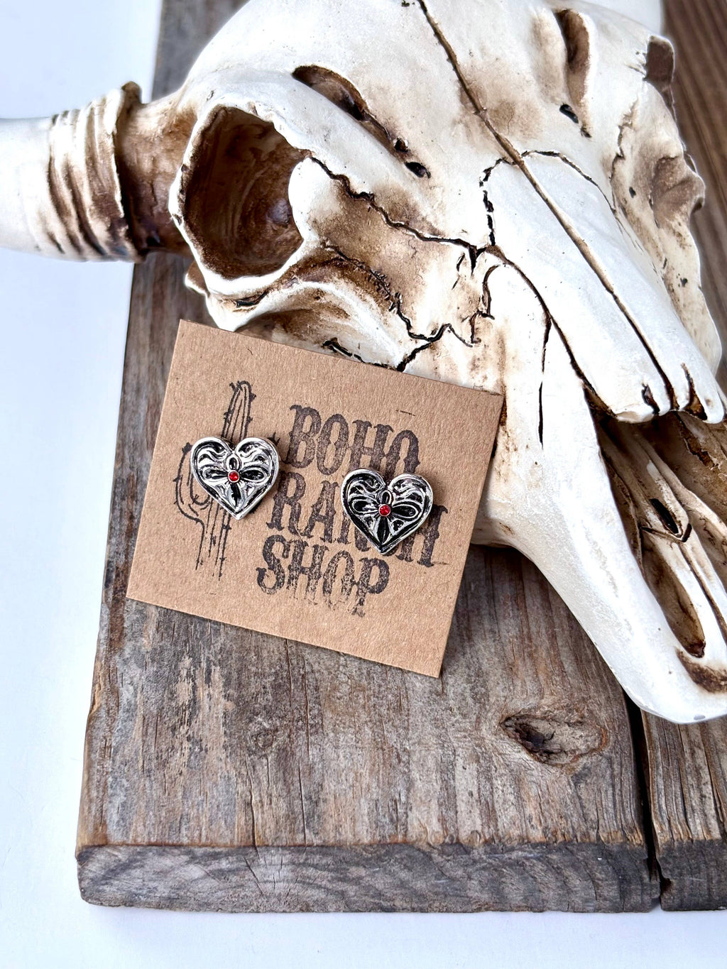 Western Heart, Spade, Clover, Diamond Stud Earrings