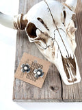 Western Style Flower Stone Stud Earrings