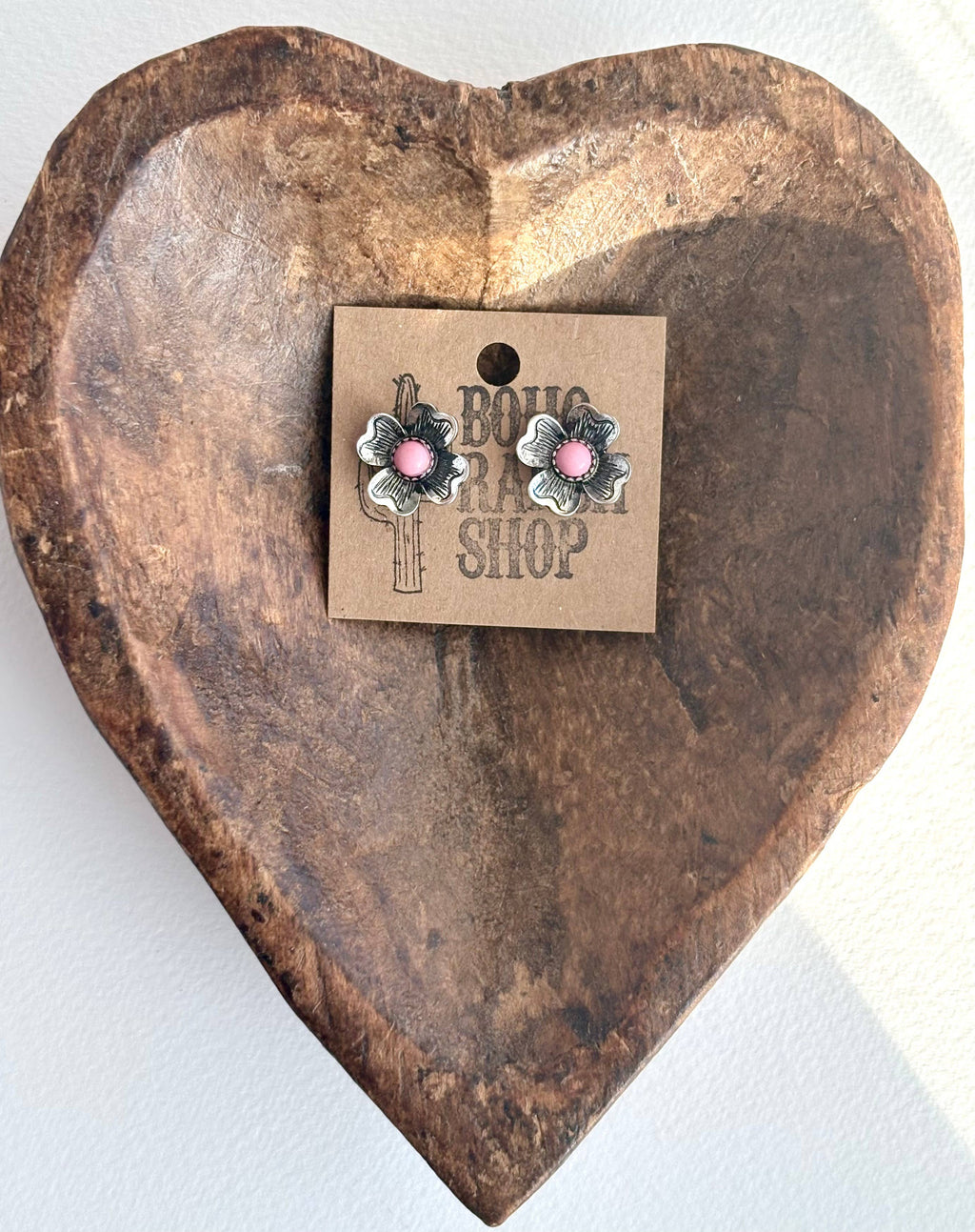 Western Style Flower Stone Stud Earrings
