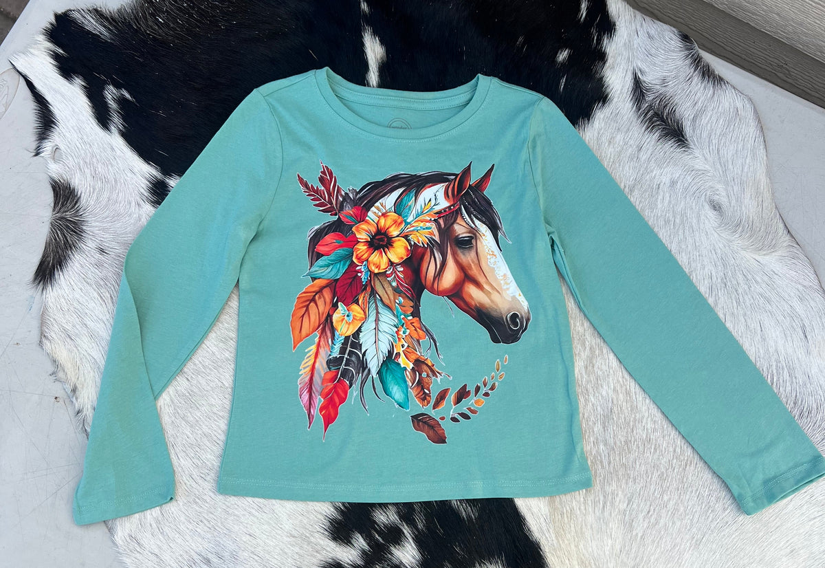 Painted by the Wind Horse T Girls