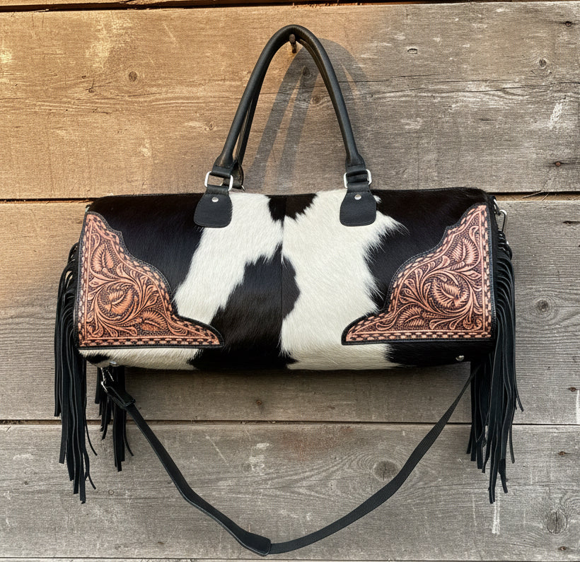 B&W Cowhide LG Duffel