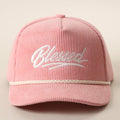 Blessed Embroidered Corduroy Rope Snapback