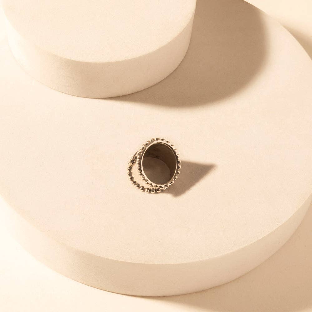 Cactus Country adjustable Ring for Women with engraved cactus detail for everyday western wear